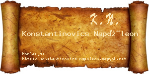 Konstantinovics Napóleon névjegykártya